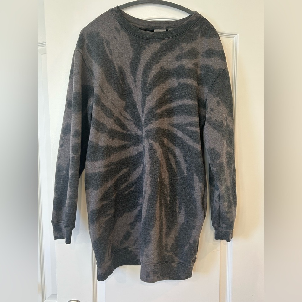 GUC Zella Womens Oversized Spiral Tie Dye Sweater Dress with Pockets Size M